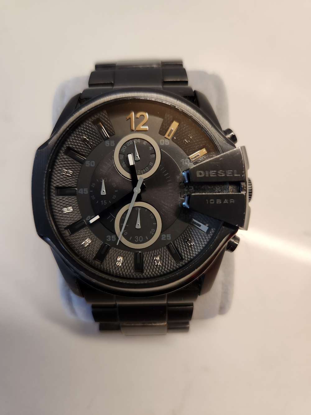 Diesel Gunmetal Black Watch, Silver Accents